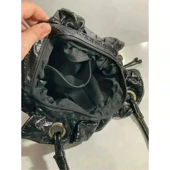 No brand Black Medium sized purse floral and sequin shoulder bag leather handle - Picture 5 of 9